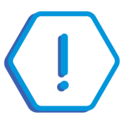 Hexagon with exclamation point