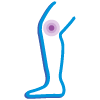 Leg with pain spot at the knee